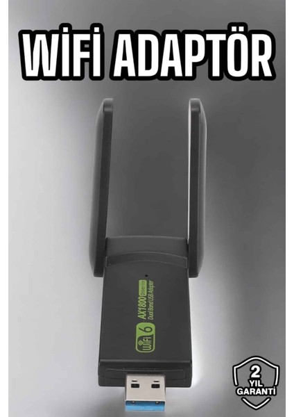 Resveq Wifi Adaptör Çift Bantlı Kablosuz Wifi Adaptörü