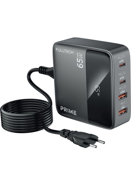 65W Gan 4in1 Masaüstü Akıllı Güç Adaptörü | 2 Type-C + 2 USB Port | Pd & Qc 3.0 Destekli | Laptop, Tablet, Telefon Uyumlu Hızlı Şarjlı Çoklu Priz Adaptör | Akım Koruma & Akıllı Güvenlik Çipi modelleri