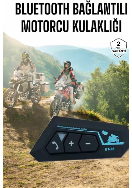 Resveq Interkom Intercom Kask Kulaklık BT22 Bluetooth Motosiklet Kulaklık 5.0 Bluetooth