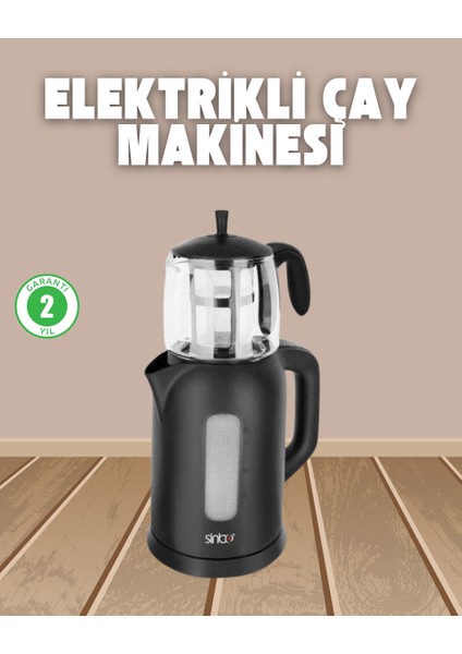 Resveq 0,9 L Cam Demlik ve 1,7 L Su Haznesi ile Çay Keyfi