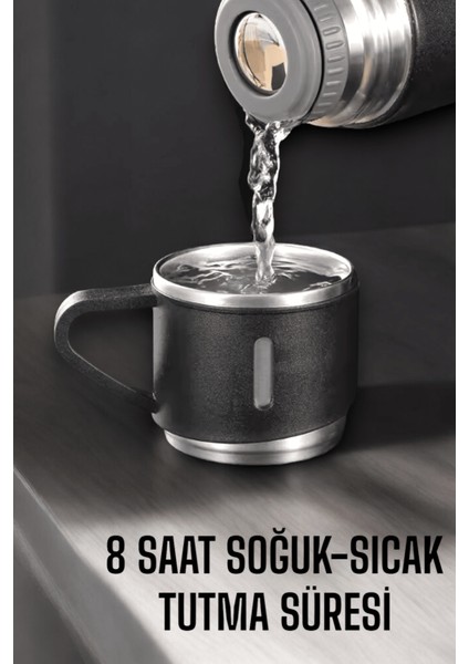 Resveq 500 ml Kapasiteli Taşınabilir Basınçlı Termos Seti Günlük Kullanım Için Ideal indirimleri