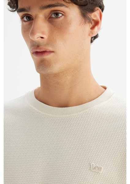 %100 Pamuk Regular Fit Normal Kesim Bisiklet Yaka Patch Logo Siyah Sweatshirt fırsatları