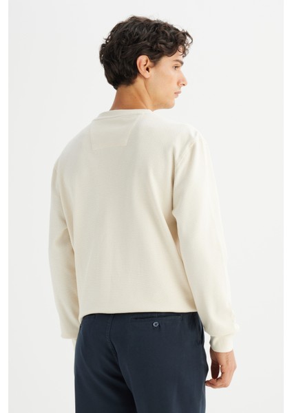 %100 Pamuk Regular Fit Normal Kesim Bisiklet Yaka Patch Logo Siyah Sweatshirt indirimleri