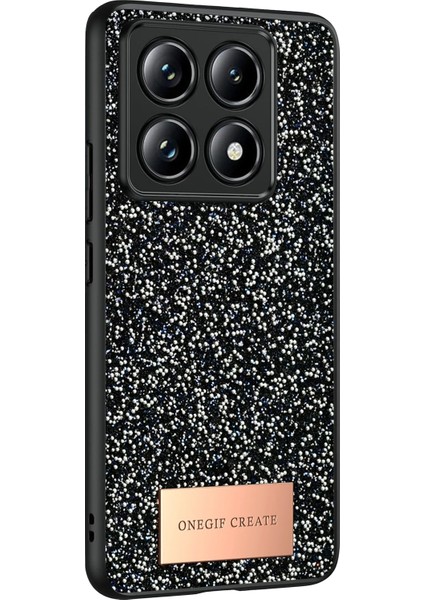 Resveq Onegif Xiaomi Mi 14T Pro Bright Simli Kapak - Siyah fiyatları