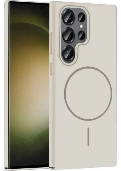 Resveq Joko Samsung Galaxy S24 Ultra Broş Magsafe Kapak - Krem
