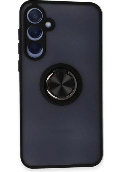 Samsung Galaxy A15 4g Kılıf Montreal Yüzüklü Silikon Kapak - Siyah