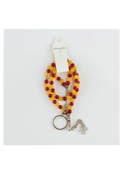 Resveq 3' Lü Doğal Taş Set Anahtarlık,bileklik,tesbih-Kırmızı fiyatları