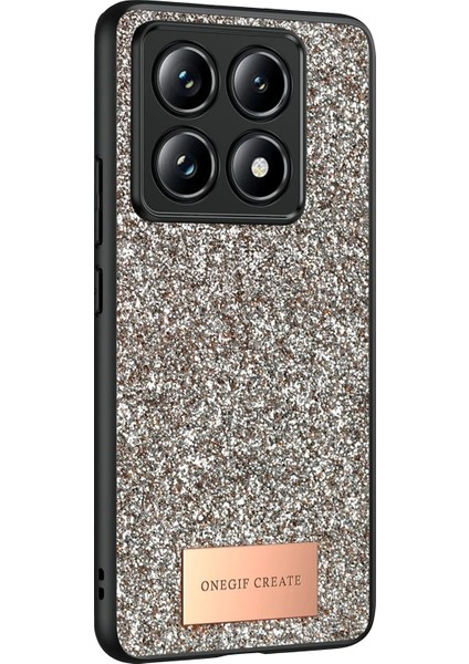 Resveq Onegif Xiaomi Mi 14T Pro Bright Simli Kapak - Gold fiyatları