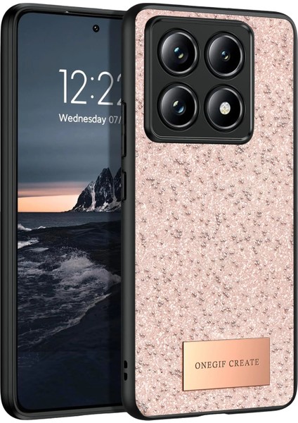 Resveq Onegif Xiaomi Mi 14T Pro Bright Simli Kapak - Pembe