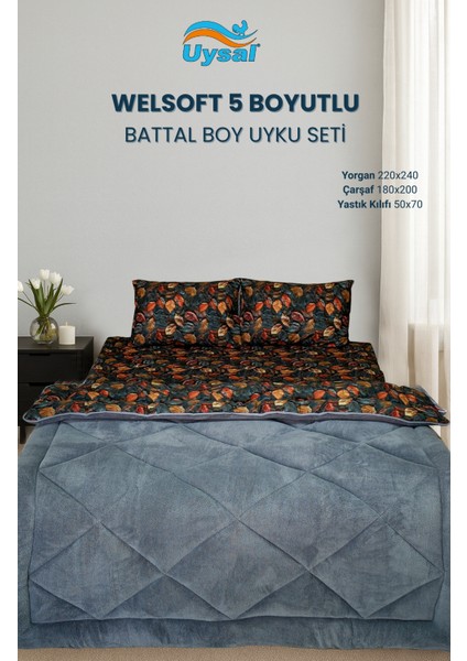 Welsoft 5 Boyutlu Battal Boy Uyku Seti