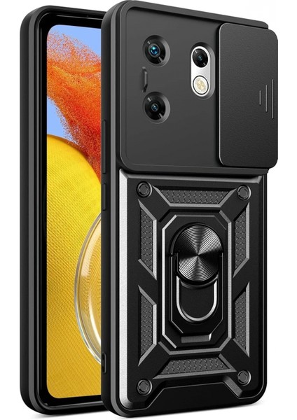 Infinix Zero 30 4g Kılıf Pars Lens Yüzüklü Silikon - Siyah