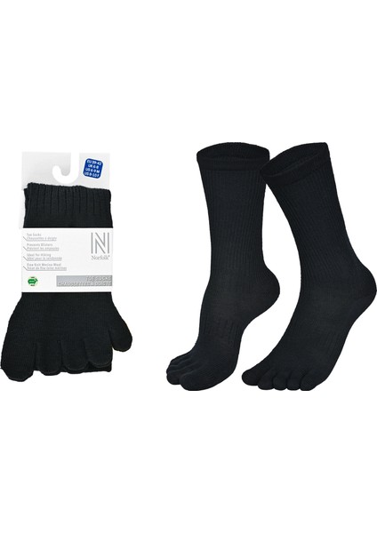 Bruges Merino Yünlü Mantar ve Koku Önler Parmaklı Çorap 1 Çift Paket Siyah modelleri