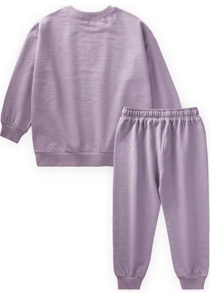 Basıc Sweatshirt Takım 3-8 Yaş Eflatun indirimleri