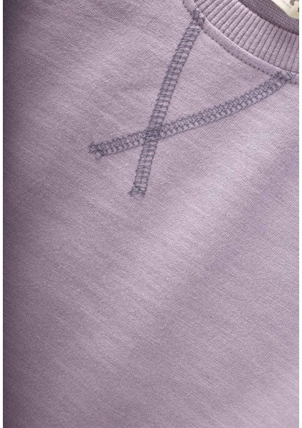 Basıc Sweatshirt Takım 3-8 Yaş Eflatun
