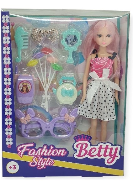 Güzellik Seti 7 Parça Aksesuarlı Bebek Seti - Beyaz Etekli (Lisinya)