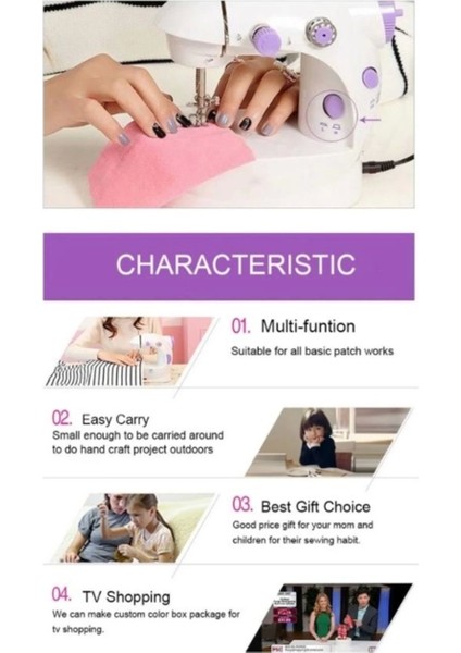 Dikiş Makinesi Sew Whiz Elektrikli Veya Pille Çalışabilen Çift Kademeli Işıklı Mini ( Lisinya )
