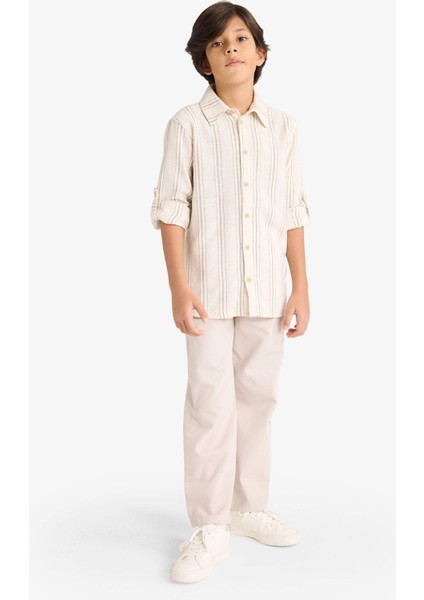 Erkek Çocuk Polo Yaka Çizgili Uzun Kollu Gömlek G3400A825AU fiyatları