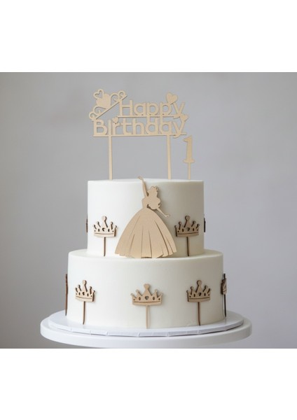 Prenses Temalı Pasta Süsü Seti 1 Yaş