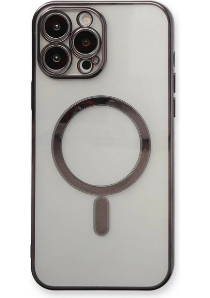 iPhone 13 Pro Max Kılıf Magneticsafe Lazer Silikon - Siyah fiyatları