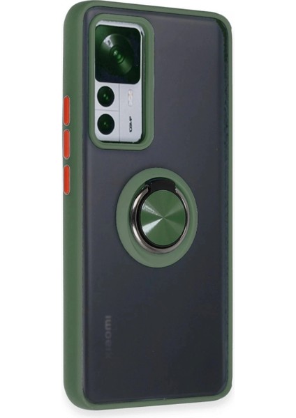 Xiaomi Mi 12T Pro Kılıf Montreal Yüzüklü Silikon Kapak - Yeşil fiyatları