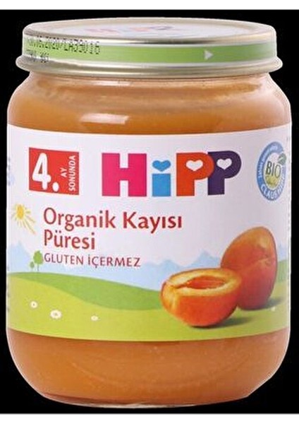 Organik Kayısı Püresi 125 gr 6 Adet 0-6 Ay Bebekler İçin Glutensiz Besin modelleri