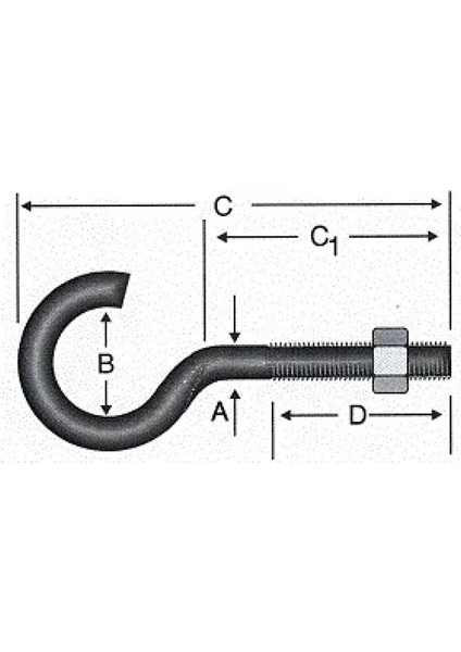Açık Metrik Kanca M5 / 21X100 - 100 Adet fiyatları