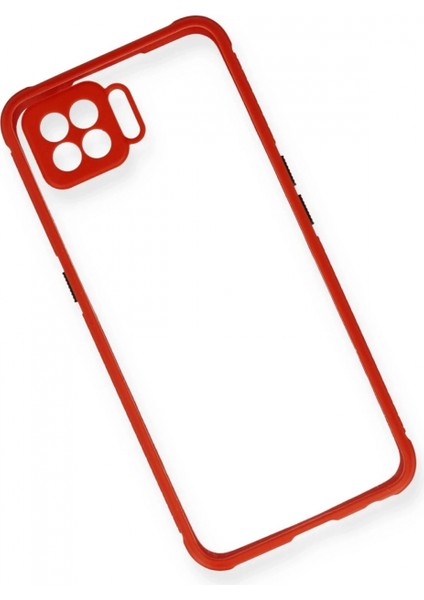 Oppo Reno 4 Lite Kılıf Miami Şeffaf Silikon - Kırmızı modelleri