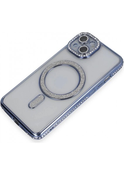 iPhone 13 Kılıf Joke Simli Magneticsafe Kılıf - Mavi modelleri