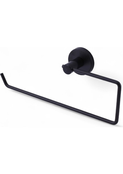 Açık Kağıt Havluluk Mat Siyah Metal Duvara Monte Vidalı Banyo Tuvalet Mutfak Kağıt Havluluk 25 cm