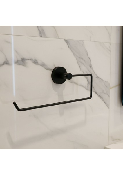 Açık Kağıt Havluluk Mat Siyah Metal Duvara Monte Vidalı Banyo Tuvalet Mutfak Kağıt Havluluk 25 cm fiyatları