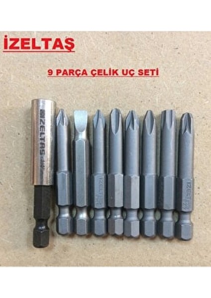 9 PARÇA YILDIZ UÇ SETİ ÇELİK BİTS UZATMA DÜZ TORK YILDIZ UÇ SETİ 50MM fiyatları