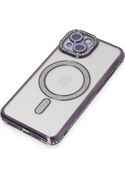 iPhone 13 Kılıf Joke Simli Magneticsafe Kılıf - Derin Mor fiyatları