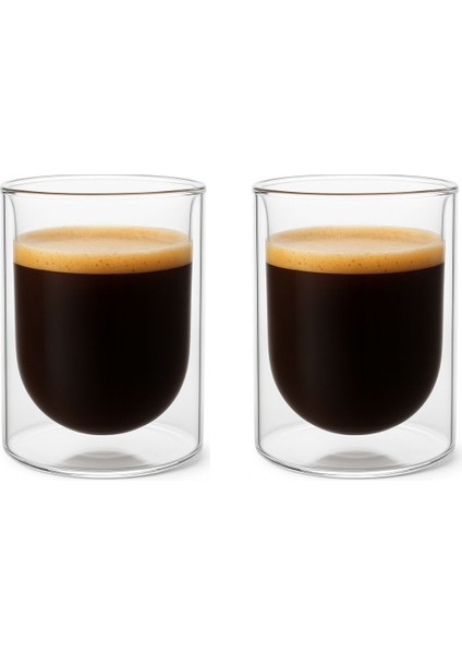 Çift Cidarlı Cam - Kahve - Latte - Espresso - Meşrubat - Bardak Seti 250 Ml x 2 Adet 2127