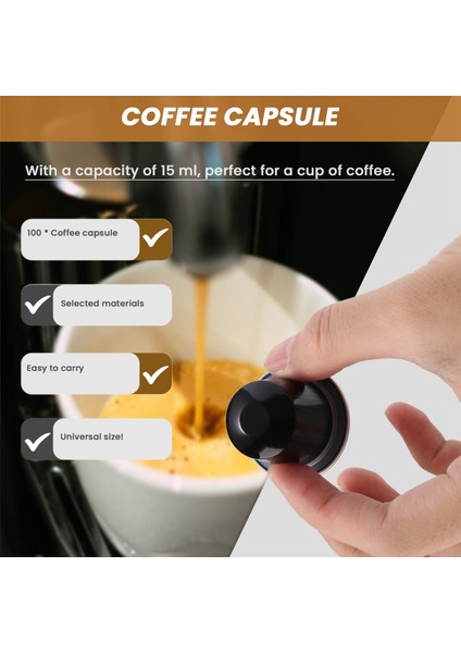 Nescafe Otomatik Kahve Makinesi Için 100 Set Doldurulabilir Kahve Kapsülü Kupası Tek Kullanımlık Nespresso Pod Gıda Paketi Kafe Malzemeleri (Yurt Dışından) indirimleri