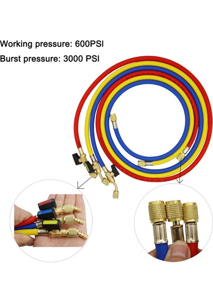 Küresel Vanalı 1,6 M Soğutucu A/c Şarj Hortumları Hvac 1/4 Inç Sae R134A R12 Soğutucu Ekleme ve Klima Için Uygundur (Yurt Dışından) fırsatları