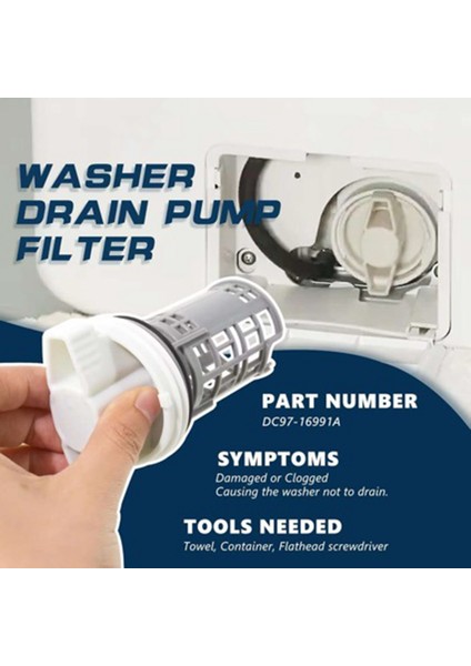2 Adet DC97-16991B Çamaşır Makinesi Tahliye Pompası Filtresi Samsung 4000059 AP5800143 PS8764284'ÜN Yerine Geçen Çamaşır Makinesi Filtresi (Yurt Dışından) modelleri