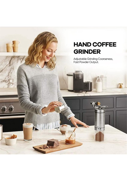 Manuel Kahve Öğütücü, Katlanabilir Saplı Paslanmaz Çelik El Kahve Öğütücü, Ayarlanabilir Kahve Çekirdeği Öğütücü (Yurt Dışından) modelleri