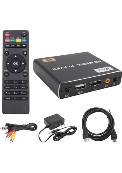Mini 4K HDD Medya Oynatıcısı 1080P Yatay ve Dikey Dijital Video Oynatıcı USB Sürücü/sd Kartlar ve Abd Fişi (Yurt Dışından)