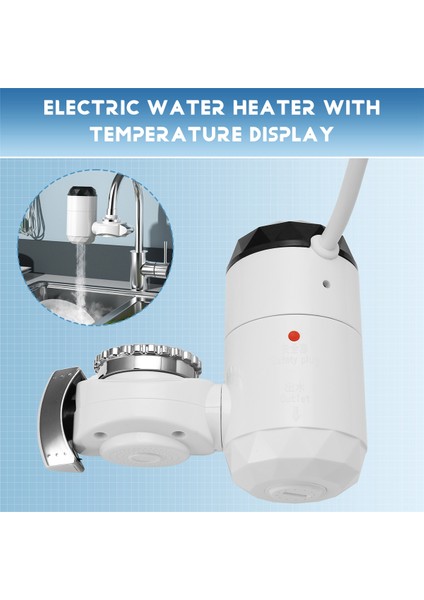 Mutfak Anında Isıtma Musluk Isıtıcısı, Tankless Su Isıtıcısı, Sıcaklık Göstergeli Elektrikli Su Isıtıcısı, Ab Fişi, A (Yurt Dışından) fırsatları