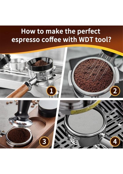 58MM Wdt Tools Puck Screen Espresso Dozaj Hunisi Paslanmaz Çelik Iğneler Kahve Karıştırıcı Dağıtım Aracı (Yurt Dışından) fiyatları