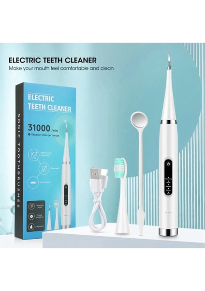Elektrikli Diş Temizleyici Diş Beyazlatma ve Temizleme Cihazı Su Geçirmez Tartar Temizleyici Taze Nefes Ağız Bakımı, Beyaz (1 Adet Başlık) (Yurt Dışından) fiyatları