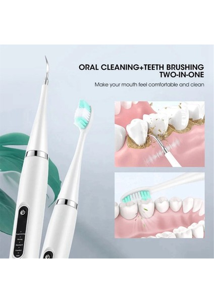 Elektrikli Diş Temizleyici Diş Beyazlatma ve Temizleme Cihazı Su Geçirmez Tartar Temizleyici Taze Nefes Ağız Bakımı, Beyaz (1 Adet Başlık) (Yurt Dışından) modelleri