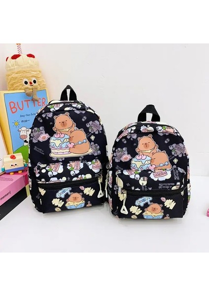 Sevimli Büyük Kapasiteli Capya Backpack Cartoon Ultra Işık Çocukları Okul Çantası Nefes Alabilir Naylon Kitap Çantası Çocuklar Renk: Black-M (Yurt Dışından)
