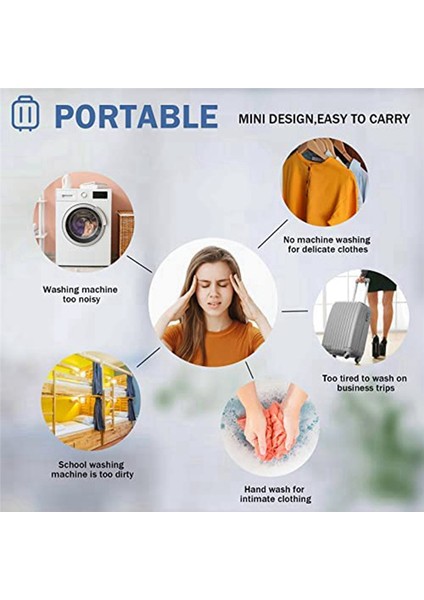 Mini Taşınabilir Sıkmalı Abs Çamaşır Makinesi USB Turbo Çamaşır Makinesi Ev, Iş, Seyahat, Üniversite, Karavan ve Apartman Için - Beyaz (Yurt Dışından) fiyatları