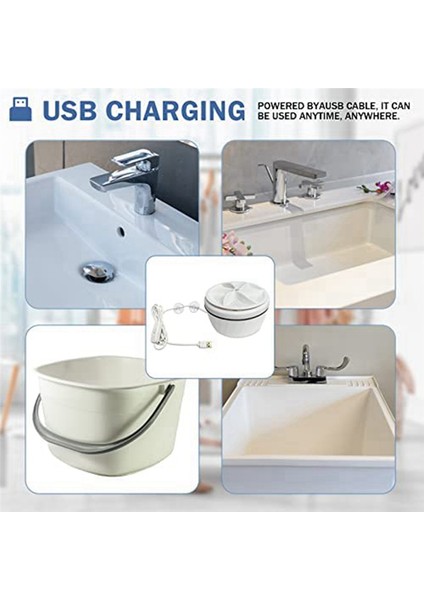 Mini Taşınabilir Sıkmalı Abs Çamaşır Makinesi USB Turbo Çamaşır Makinesi Ev, Iş, Seyahat, Üniversite, Karavan ve Apartman Için - Beyaz (Yurt Dışından) modelleri