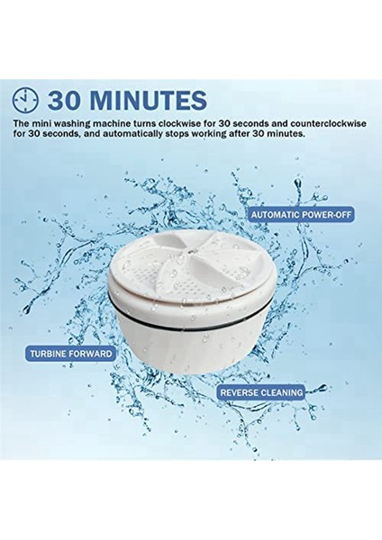 Mini Taşınabilir Sıkmalı Abs Çamaşır Makinesi USB Turbo Çamaşır Makinesi Ev, Iş, Seyahat, Üniversite, Karavan ve Apartman Için - Beyaz (Yurt Dışından) fırsatları