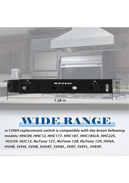 Broan SV12969 Davlumbaz Anahtarı Tertibatı Yedek Parçaları Nutone 127 128 129 Serisi Havalandırma Fanı Anahtarları Için (Yurt Dışından) modelleri