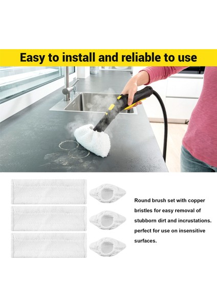Karcher Easyfix Sc2 Sc3 Sc4 Sc5 Buharlı Temizleyici Için Buharlı Paspas Bezi Mikrofiber Zemin Giysi Pedleri Bakır Fırçalar (Yurt Dışından) indirimleri