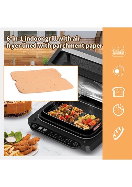 Ninja Foodi Xl Smart FG551 6'sı 1 Arada Kapalı Izgara Için 200 Adet Air Fryer Parchment Kağıt Kaplamaları Ninja Foodi Aksesuarları (Yurt Dışından) fırsatları