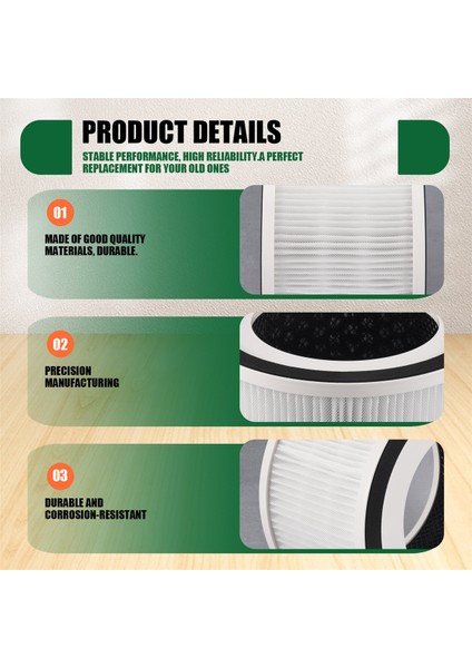 Afloia Fillo/halo/allo Hava Temizleyici 3 Aşamalı Filtrasyon ile Uyumlu Yedek True Hepa Filtreler, 2'li Paket (Yurt Dışından) indirimleri